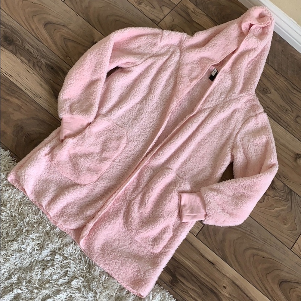 Cute pink furry cardigan